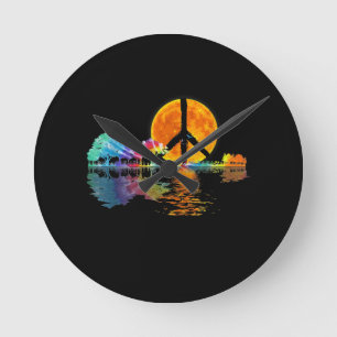 Horloge Ronde Guitar Lake Shadow Peace Love