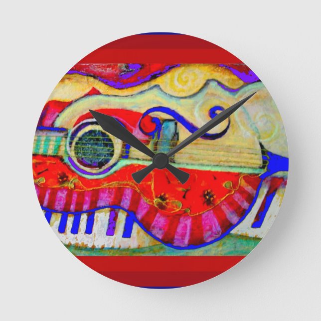 Horloge Ronde Guitare Résumé de l'art par Sharles (Recto)