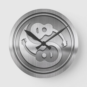 Horloge Ronde Guitare Yang Metal