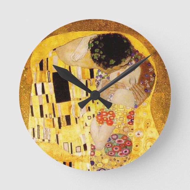 Horloge Ronde Gustav Klimt La Peinture Classique Du Kiss (Recto)