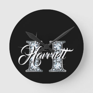 Horloge Ronde H Faux Diamond Monogramme