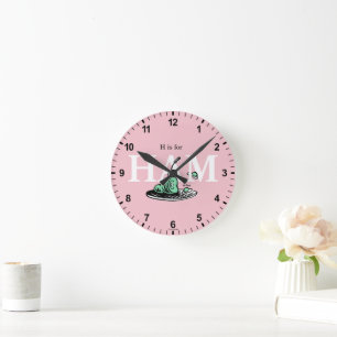 Horloge Ronde "H pour JAMBON"   Conception de l'alphabet