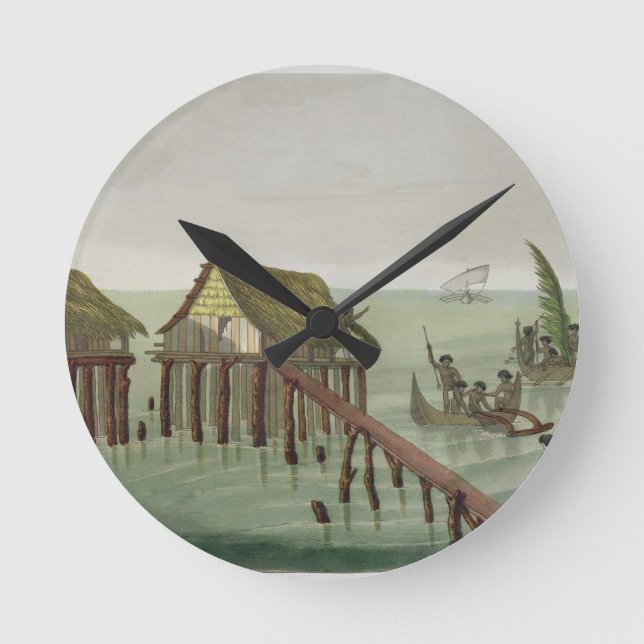 Horloge Ronde Habitations de la tribu Papu, Rawak, plaque 22 pou (Recto)