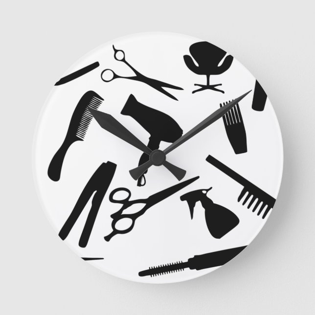 Horloge Ronde Hair Salon Tools | (Recto)
