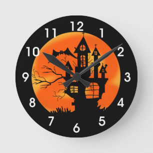 Horloge Ronde Halloween Moon