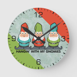 Horloge Ronde Hanging With My Gnomies Homies