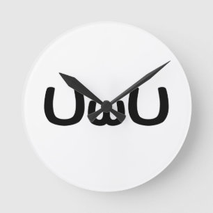 Horloge Ronde Happy Anime Face Emoticon