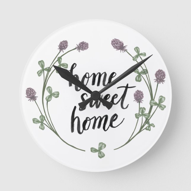 Horloge Ronde Happy to Bee Home Mots I | Maison Sweet Home (Recto)