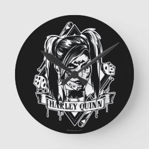 Horloge Ronde Harley Quinn Badge