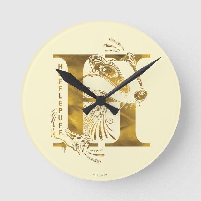 Horloge Ronde Harry Potter | Aguamenti HUFFLEPUFF™ Graphic (Recto)