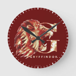 Horloge Ronde Harry Potter   Aquarelle Lion GRYFFINDOR™