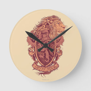 Horloge Ronde Harry Potter   Blason du Lion Gryffindor