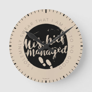 Horloge Ronde Harry Potter   Marauder's Map Charms Typography