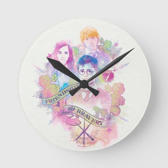 Horloge Ronde Harry Potter Spell | Harry, Hermione et Ron Waterc (Recto)