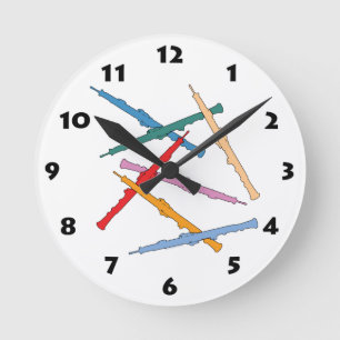Horloge Ronde Hautbois coloré