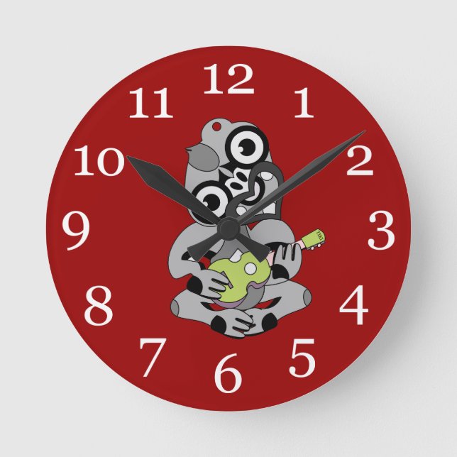 Horloge Ronde Hei Tiki playing ukelele (Recto)