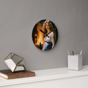 Horloge Ronde "Hélène, la beauté d'une Spartiate, le feu de Troi