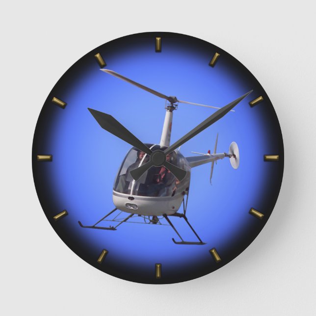 Horloge Ronde Helicopter Clock Cool Helicopter Wall Clock (Recto)