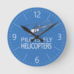 Horloge Ronde Hélicoptères Pilot