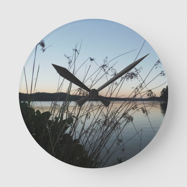 Horloge Ronde Herbes au lac Sunset (Recto)
