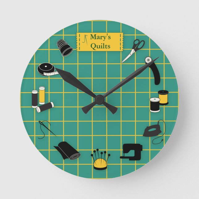 Horloge Ronde Heure de la surface composée Customiser le Étiquet (Recto)
