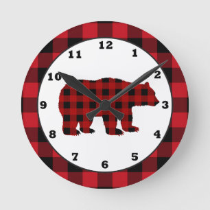 Horloge Ronde Heure de l'ours plat de buffle de cuisine