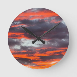Horloge Ronde Heure d'or nudscape Elégant coucher de soleil phot