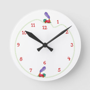 Horloge Ronde Heure du train de clic-clac