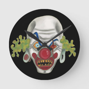 Horloge Ronde Heure effrayante des clowns