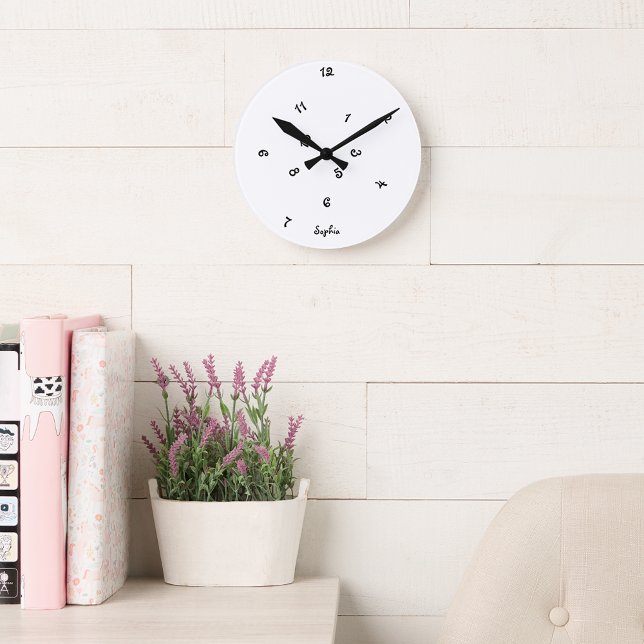 Horloge Ronde Heures de brouillage amusantes Enfants Nourriture  (Funny Jumbled Hours Children Nursery Bedroom Decor Round Clock)