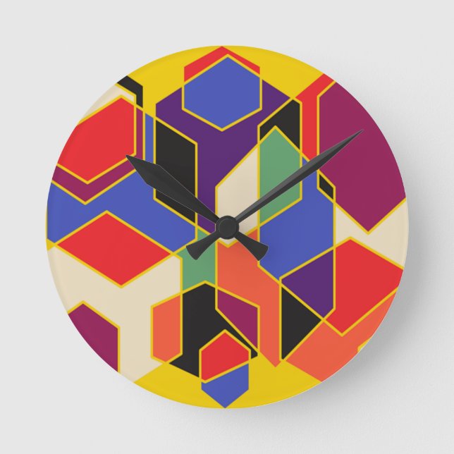 Horloge Ronde Hexagones de Bauhaus  (Recto)