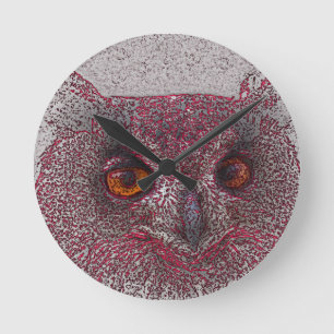 Horloge Ronde Hibou éthéré