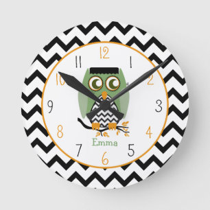 Horloge Ronde Hibou - l'horloge personnalisée par monstre