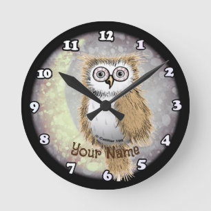 Horloge Ronde Hibou nocturne 