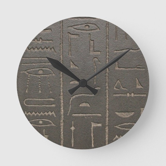 Horloge Ronde Hiéroglyphes égyptiens Symboles d'écriture de l'Ég (Recto)