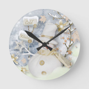 Horloge Ronde Hiver froid