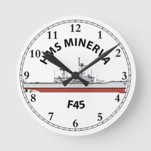 HORLOGE RONDE HMS MINERVA - F45 - ORIGINE DE LEANDER