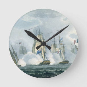 Horloge Ronde HMS Sirius, capitaine Rowse engageant un Squadr