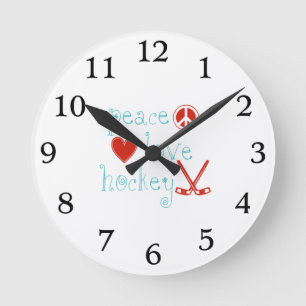 Horloge Ronde Hockey d'amour de paix
