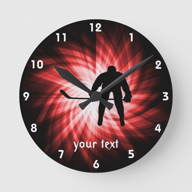 Horloge Ronde Hockey rouge (Recto)