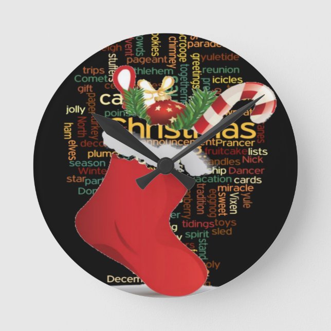 Horloge Ronde HoHo ! Merry Christmas TOXITS et Happy New Year (Recto)