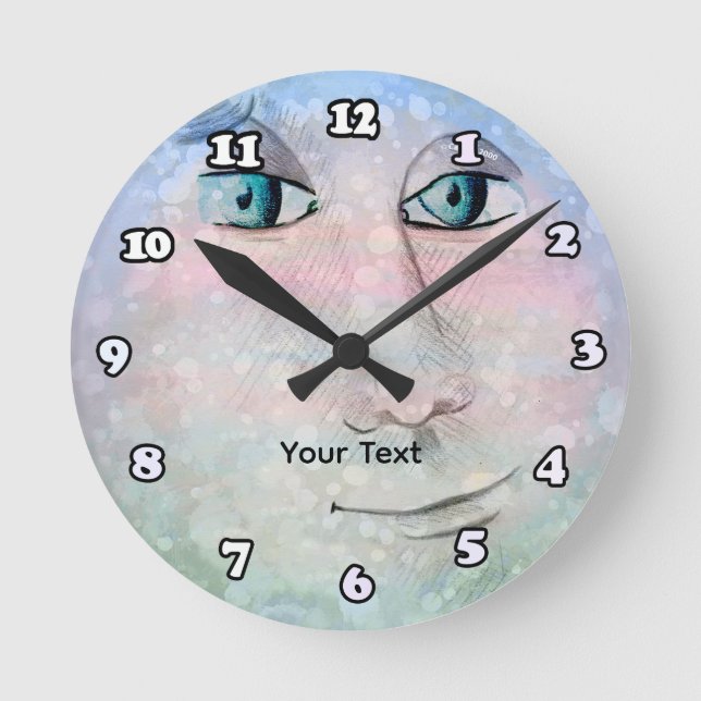Horloge Ronde Homme dans la Lune (Recto)