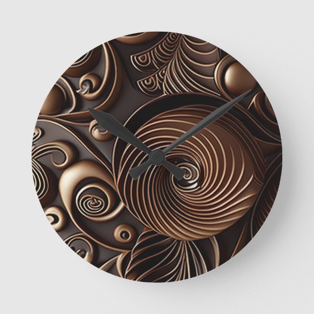 Horloge Ronde Horaire de la cuisine à thème au chocolat (Recto)
