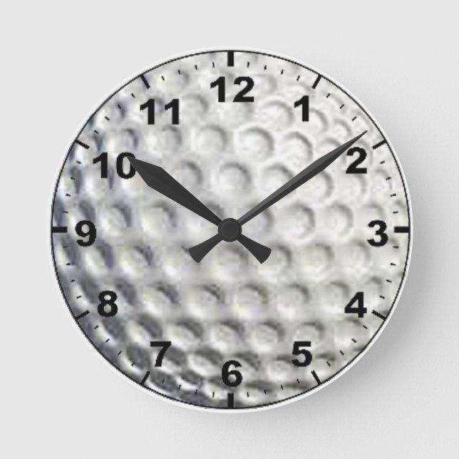 Horloge Ronde Horaires murales design "Golf Ball" (Recto)