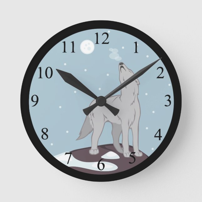 Horloge Ronde Howling Arctic Wolf (Recto)