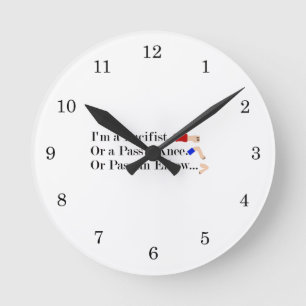 Horloge Ronde Humour pacifiste mixed martial art