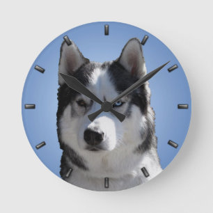 Horloge Ronde Husky Clock Toxits Decor Sled Dog Wall Clock