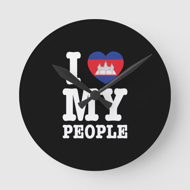 Horloge Ronde I Heart (Love) My Khmer People (Recto)