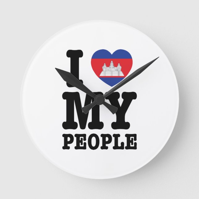 Horloge Ronde I Heart (Love) My Khmer People (Recto)
