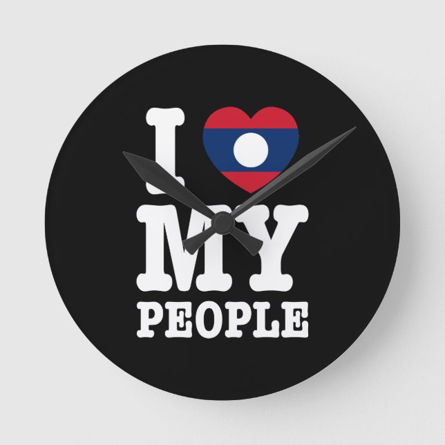 Horloge Ronde I Heart (Love) My Lao People (Recto)
